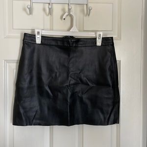 Black leather skirt